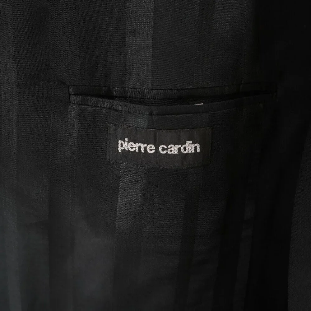 Pierre Cardin Wool Cashmere Black Blazer‎ 48R 2 Button